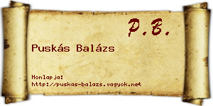 Puskás Balázs névjegykártya
